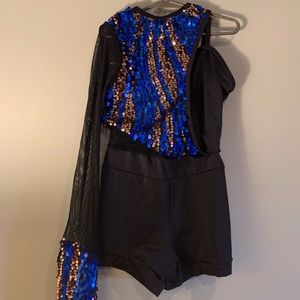 Weissman Blue & Silver Sequin Acro Costume
